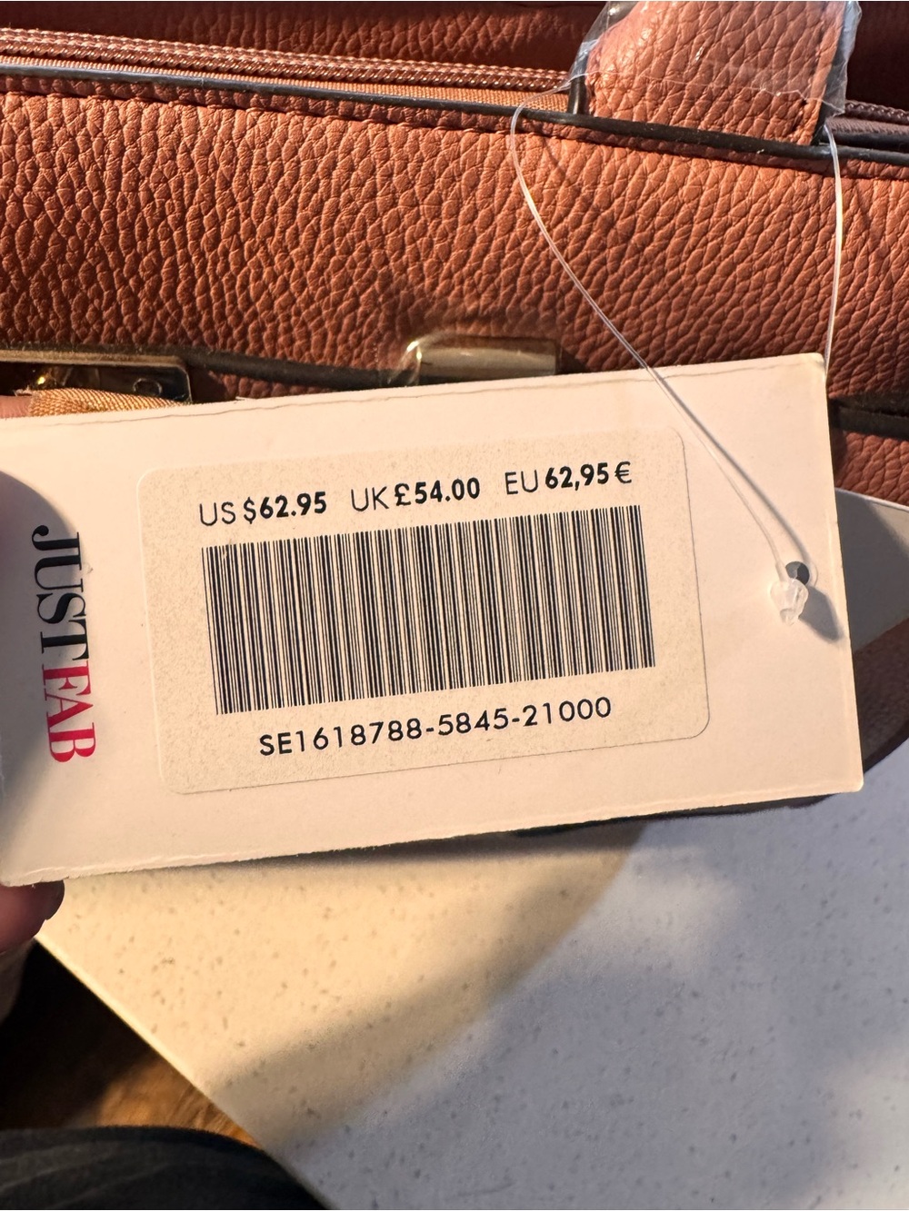 JustFab Brown Pebbled Shoulder Bag with Gold Hardware